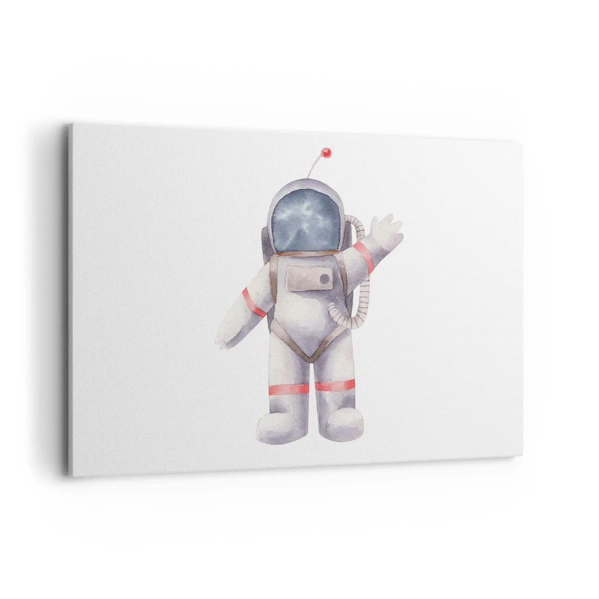 Cuadro sobre lienzo - Impresión de Imagen - Astronauta en estilo acuarela sobre fondo blanco. - 100x70cm - Esto es todo por ahora - Decoración de pared moderna para salón y dormitorio ARTTOR