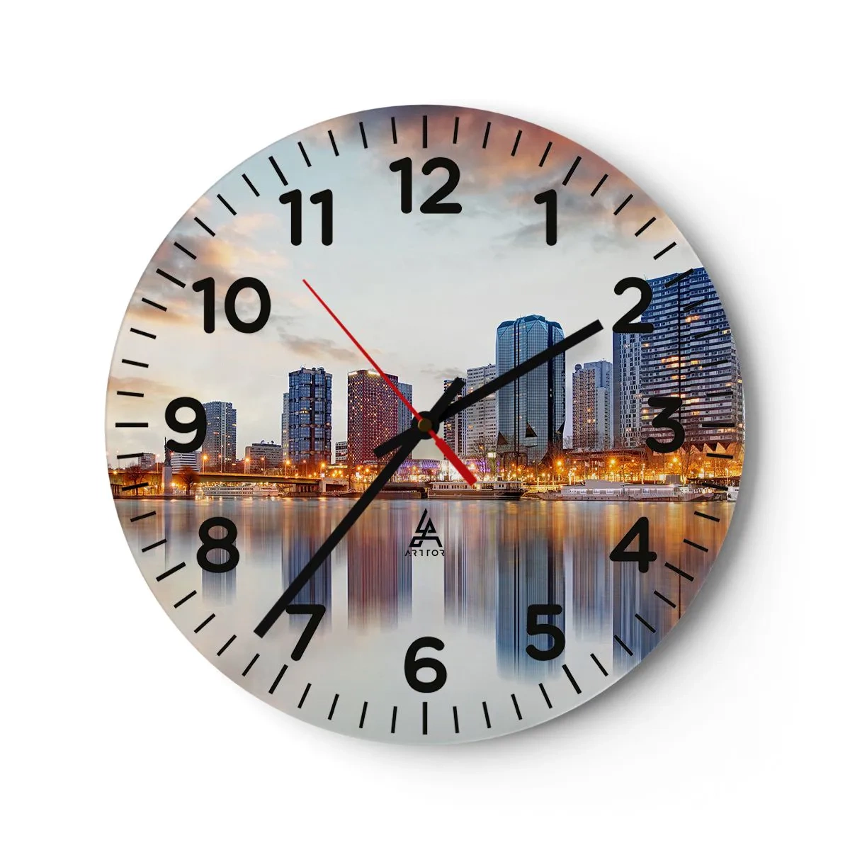 Reloj de pared - Reloj de vidrio - La calma monumental de París - 40x40 cm