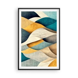 Póster en marco negro - Ritmo y ondulación - 61x91 cm