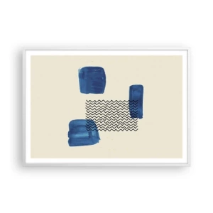 Póster en marco blanco - Un cuarteto abstracto - 100x70 cm