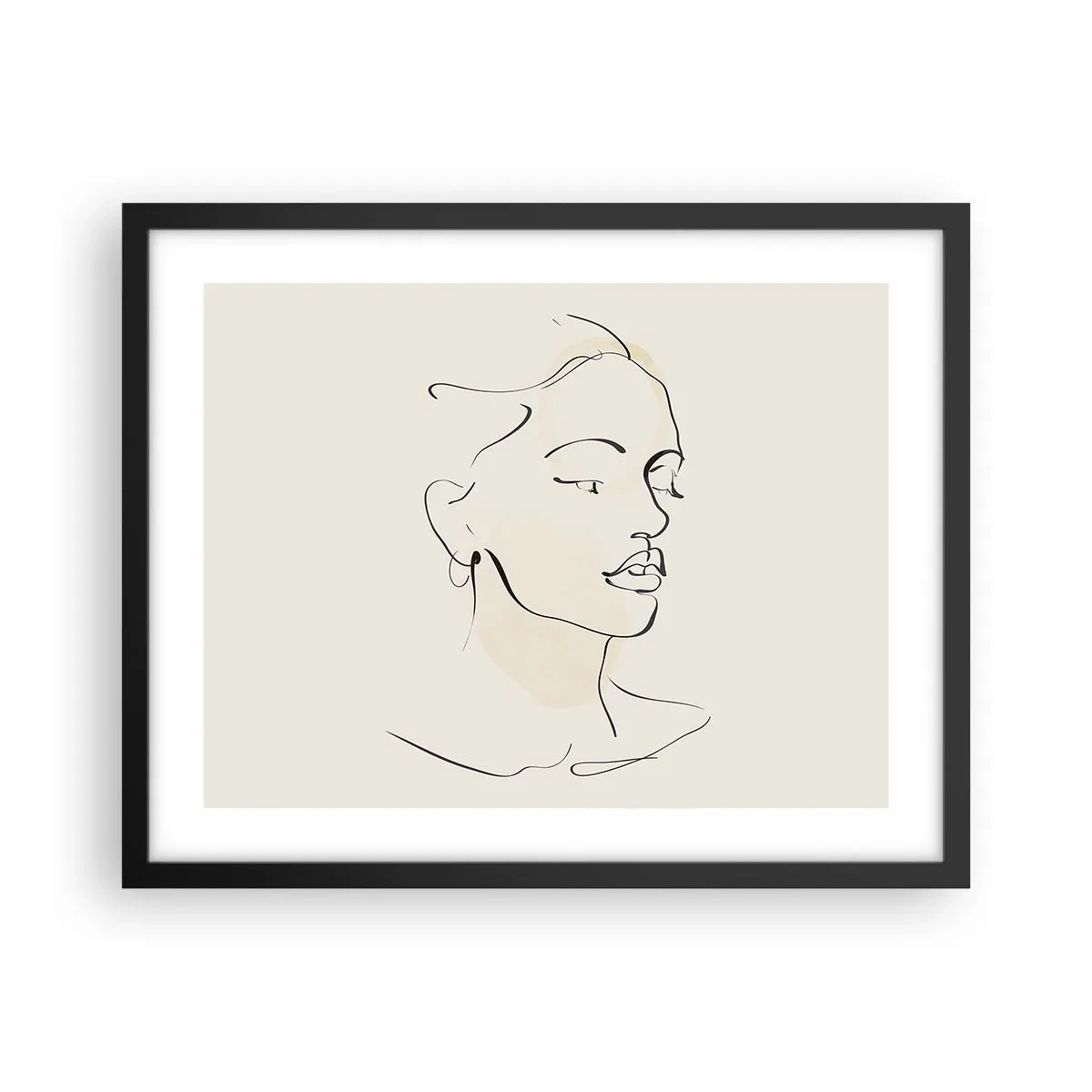 Póster en marco negro - Líneas que muestran seguridad - 50x40 cm