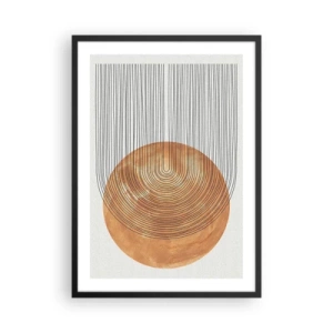 Póster en marco negro - Abstracción geométrica en tonos terrosos - 50x70cm - Una composición soleada - Decoración de pared moderna para salón y dormitorio ARTTOR