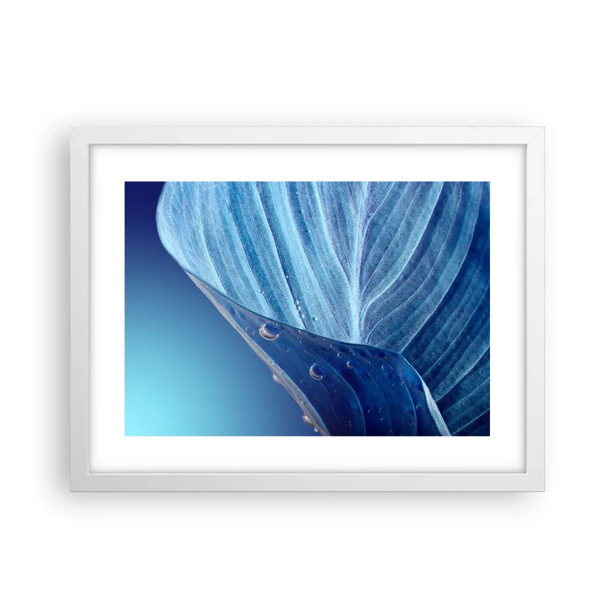 Póster en marco blanco - Gotas ocultas de azul - 40x30 cm