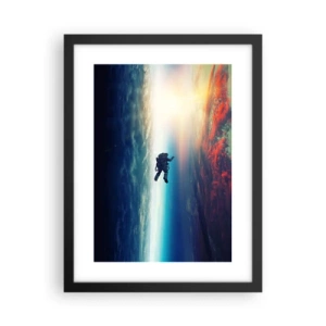 Póster en marco negro - Enfrentarse al universo - 30x40 cm