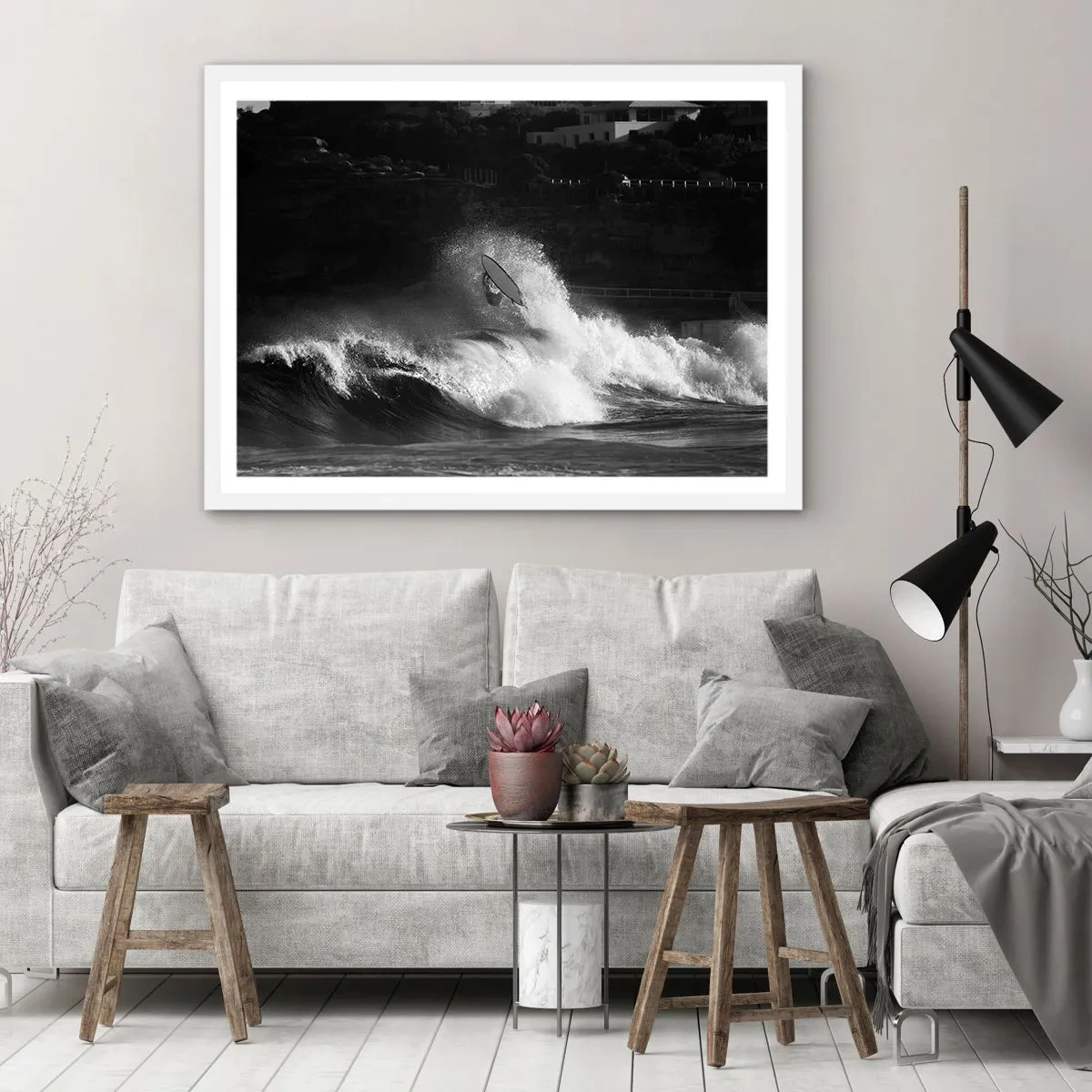 Póster en marco blanco - Desafío aceptado - 100x70 cm