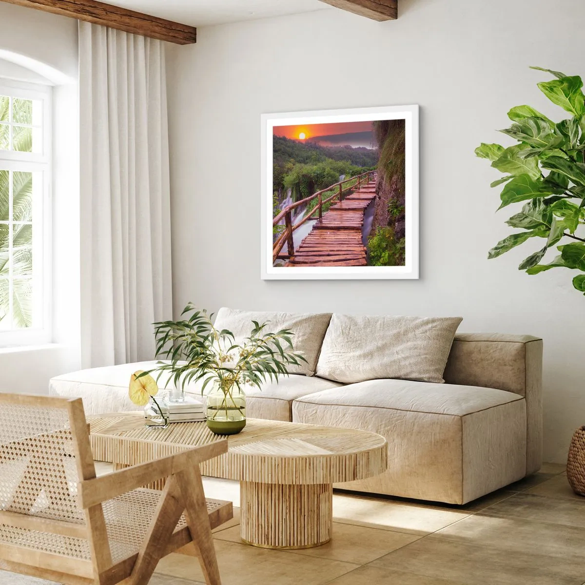 Póster en marco blanco - Una belleza inimaginable - 60x60 cm