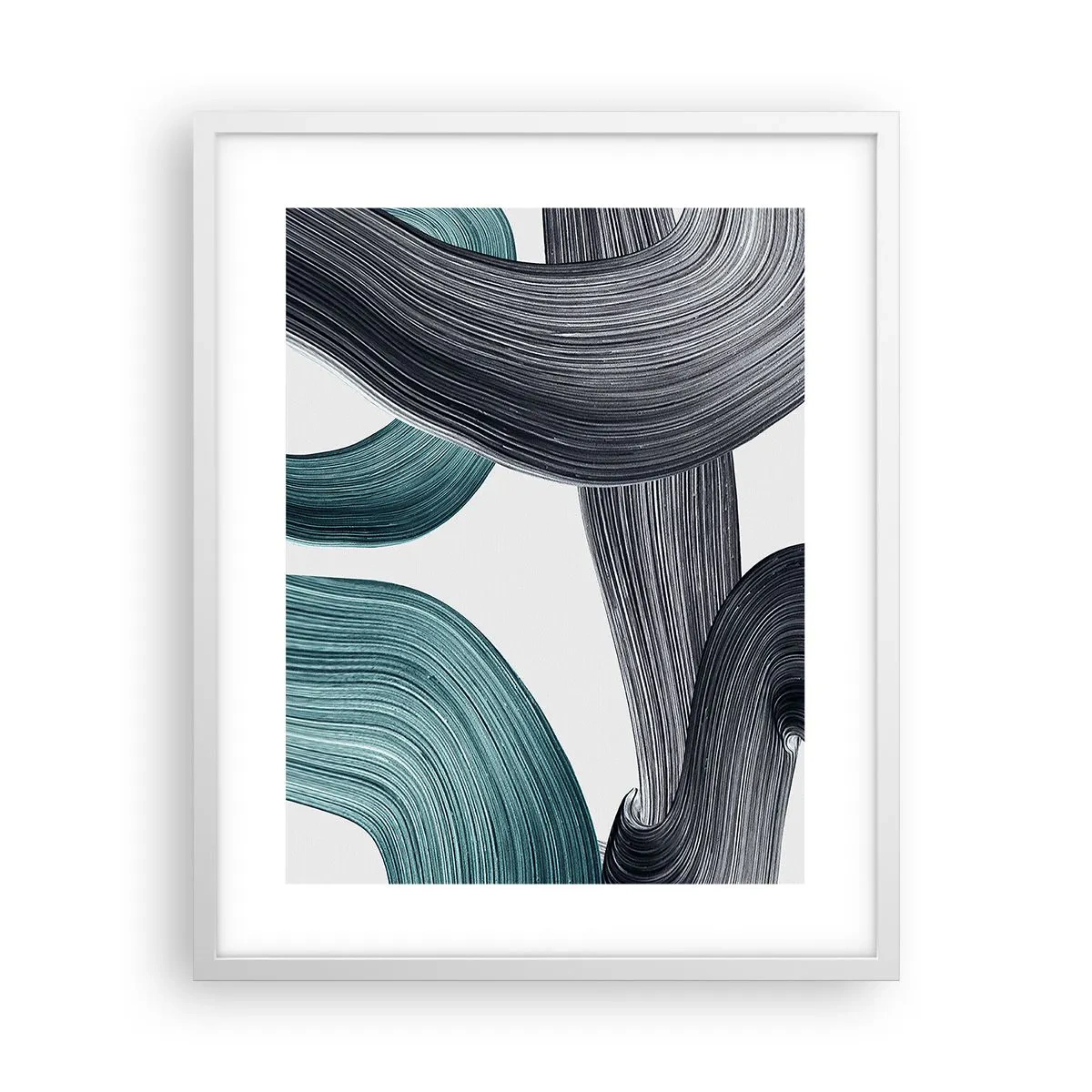 Póster en marco blanco - Senderos esmeralda y negro - 40x50 cm