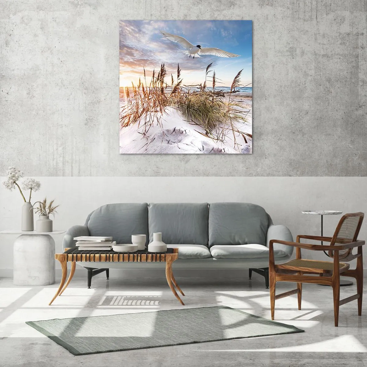 Cuadro sobre vidrio - Impresiones sobre Vidrio - Viento del mar - 60x60 cm