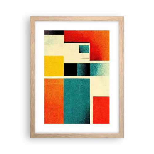 Póster en marco roble claro - Abstracción geométrica - buena energía - 30x40 cm