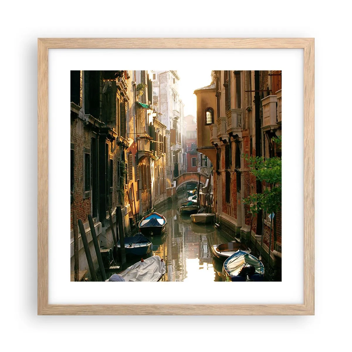 Póster en marco roble claro - En un callejón veneciano - 40x40 cm