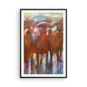 Póster en marco negro - Iguales entre la niebla - 61x91 cm