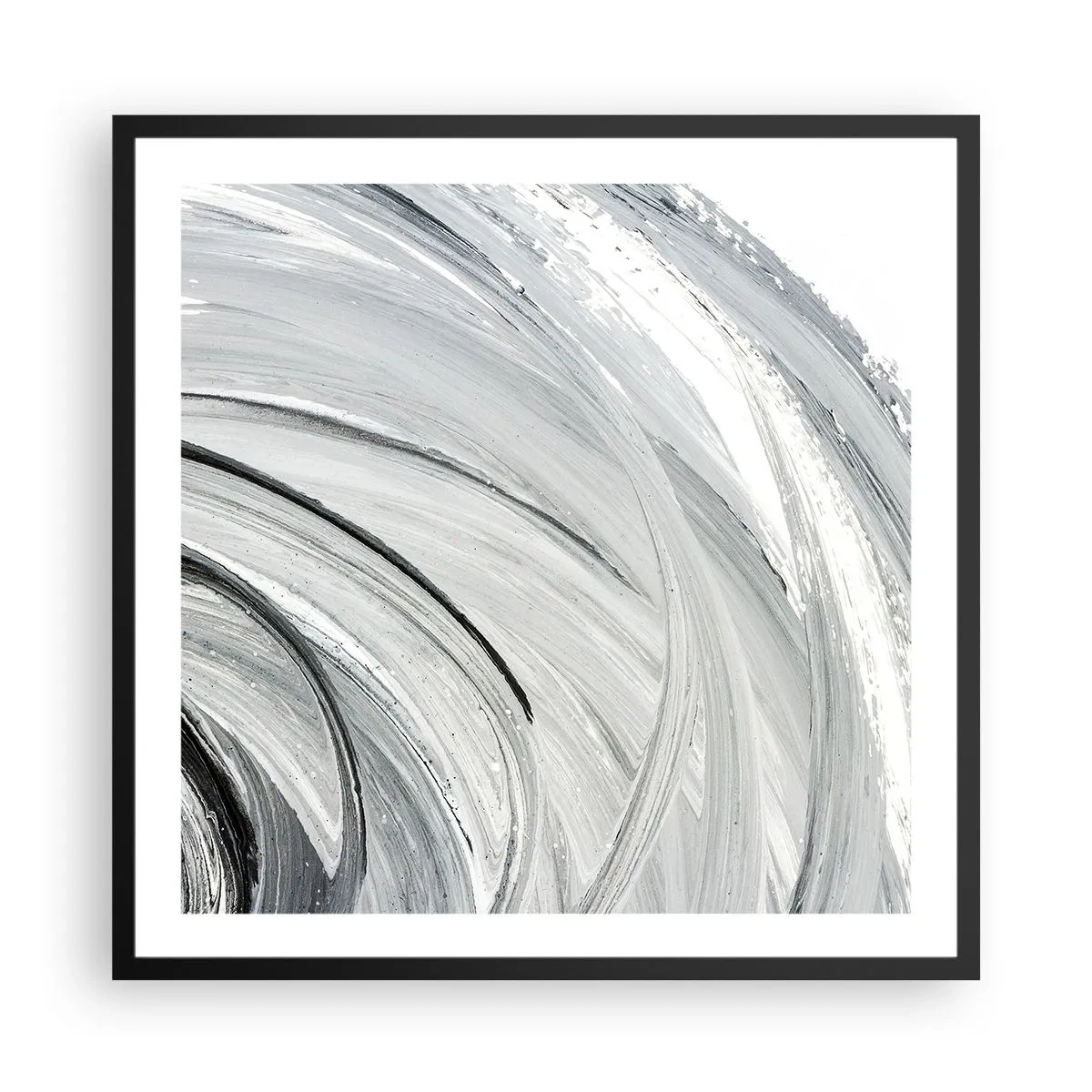 Póster en marco negro - Composición orbital - 60x60 cm