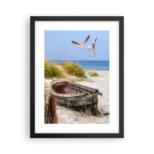 Póster en marco negro - Bañada por el viento - 30x40 cm