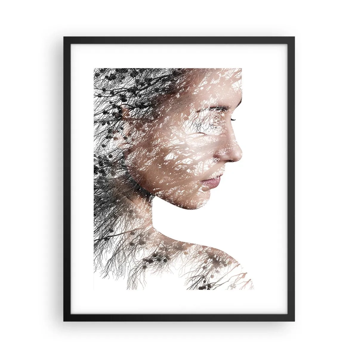 Póster en marco negro - Espíritu del bosque - 40x50 cm