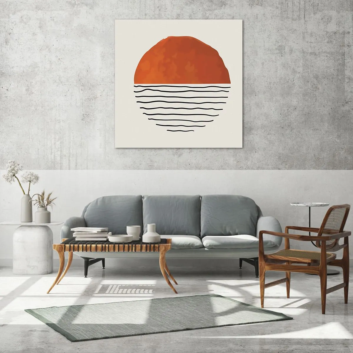 Cuadro sobre vidrio - Impresiones sobre Vidrio - En un ambiente japonés - 30x30 cm