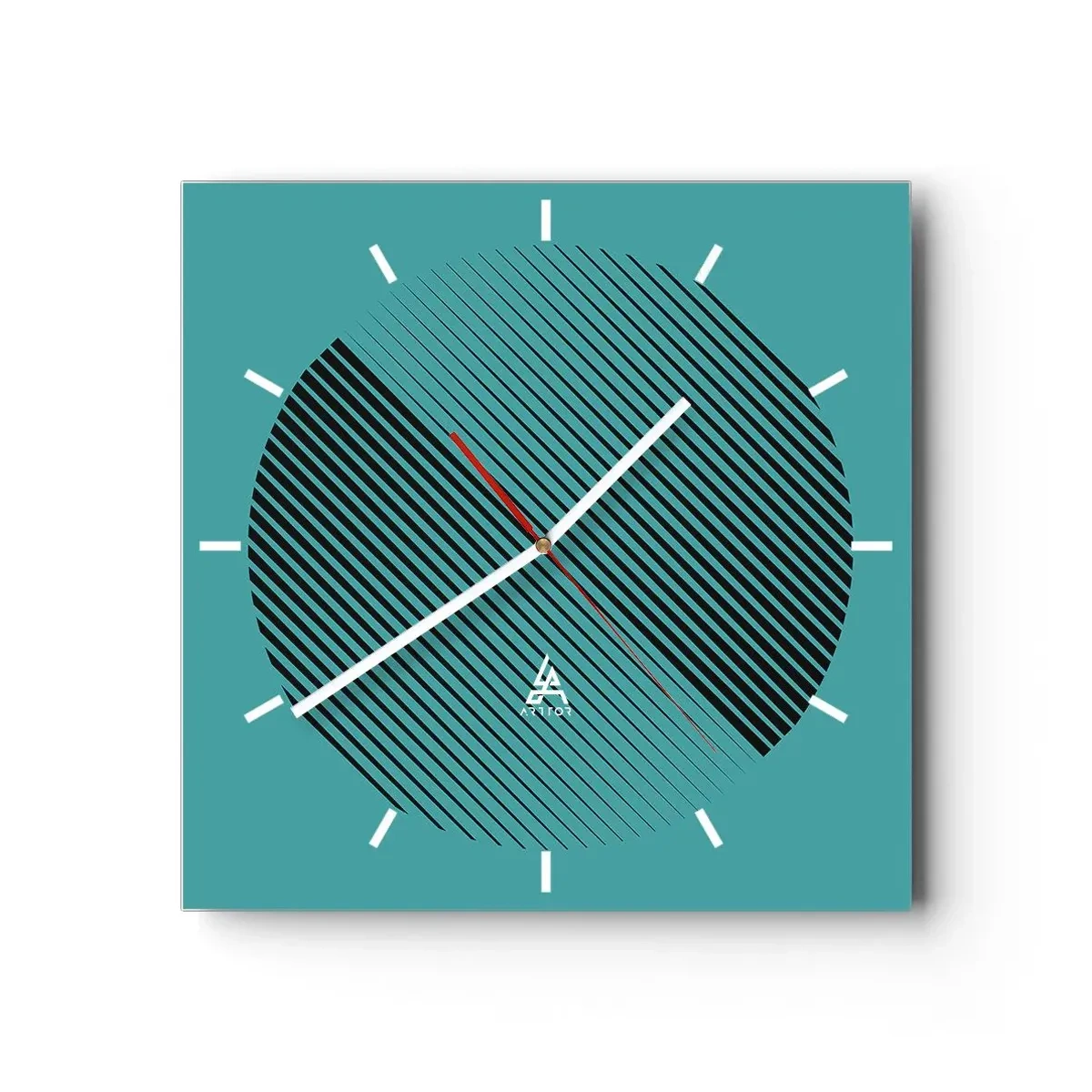 Reloj de pared - Reloj de vidrio - El círculo: una variación geométrica - 40x40 cm
