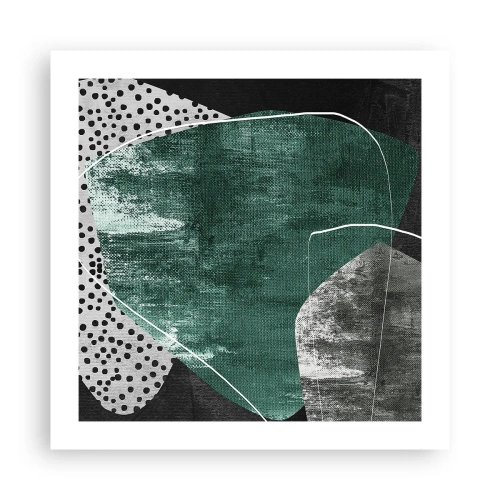 Póster - Abstracción colorista con un copo de oro - 50x50 cm