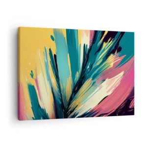 Cuadro sobre lienzo - Impresión de Imagen - Una composición abstracta en colores intensos y contrastantes. - 70x50cm - Composición - una explosión de alegría - Decoración de pared moderna para salón y dormitorio ARTTOR
