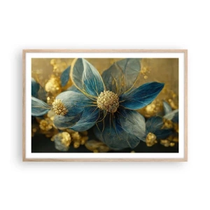 Póster en marco roble claro - Flor de oro - 91x61 cm