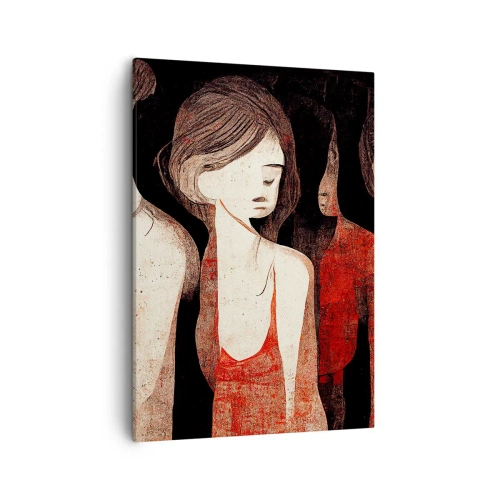 Cuadro sobre lienzo - Impresión de Imagen - Figuras artísticas en una composición abstracta - 50x70cm - Madonnas de la oscuridad - Decoración de pared moderna para salón y dormitorio ARTTOR