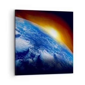Cuadro sobre lienzo - Impresión de Imagen - Amanecer en un planeta azul - 60x60 cm