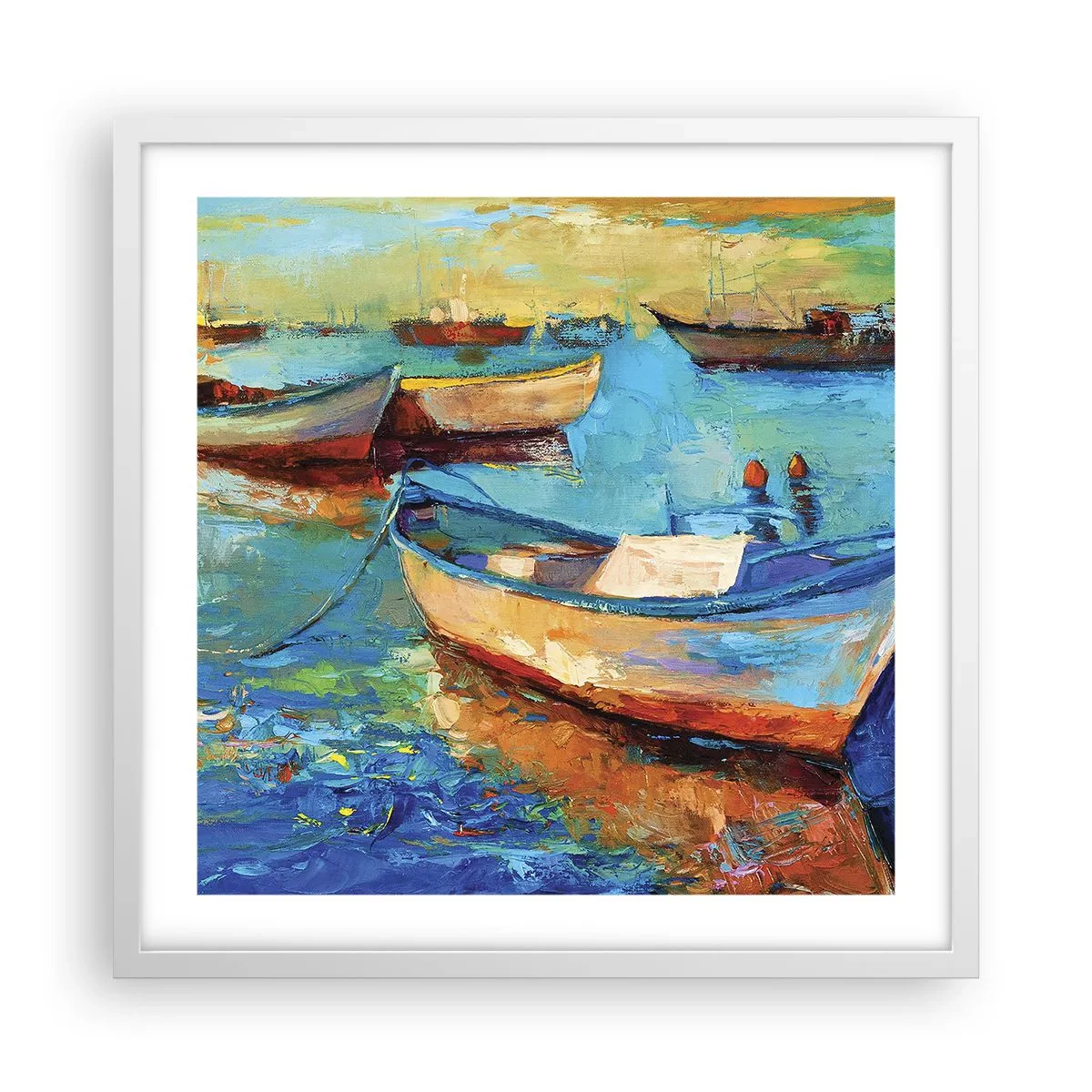 Póster en marco blanco - En la bahía sur - 50x50 cm