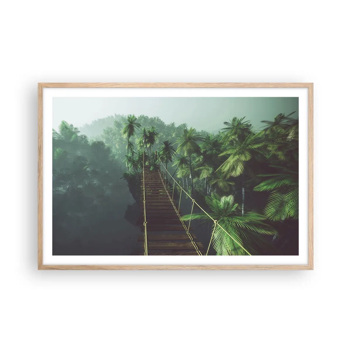 Póster en marco roble claro - Sobre un mar de verde - 91x61 cm