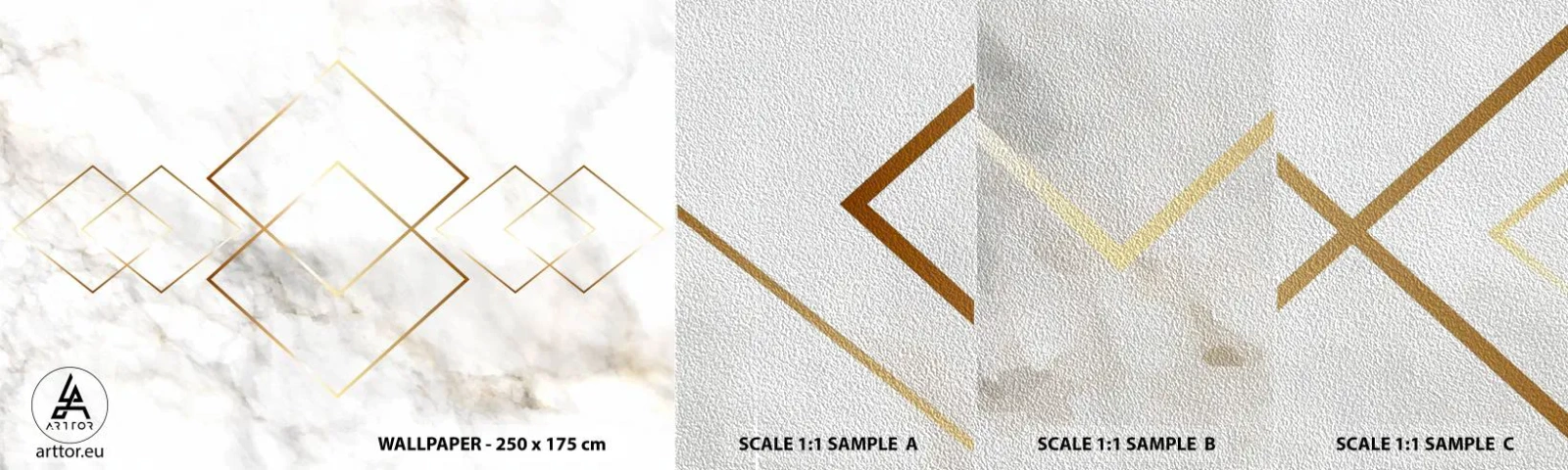 Muestra de fotomural Premium Sand - Una vista al infinito - Abstracción, Pedazo, Mármol - 100x30 cm