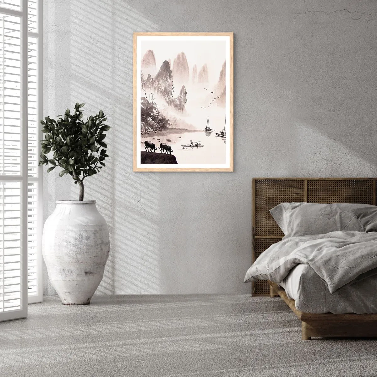 Póster en marco roble claro - La exótica vida cotidiana de Oriente - 50x70 cm