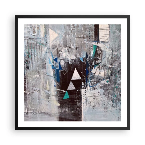 Póster en marco negro - El orden superior de los triángulos - 60x60 cm