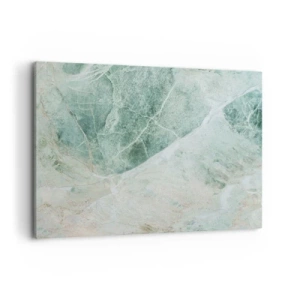 Cuadro sobre lienzo - Impresión de Imagen - Mármol verde con delicadas vetas blancas. - 100x70cm - El noble frescor de la piedra - Decoración de pared moderna para salón y dormitorio ARTTOR