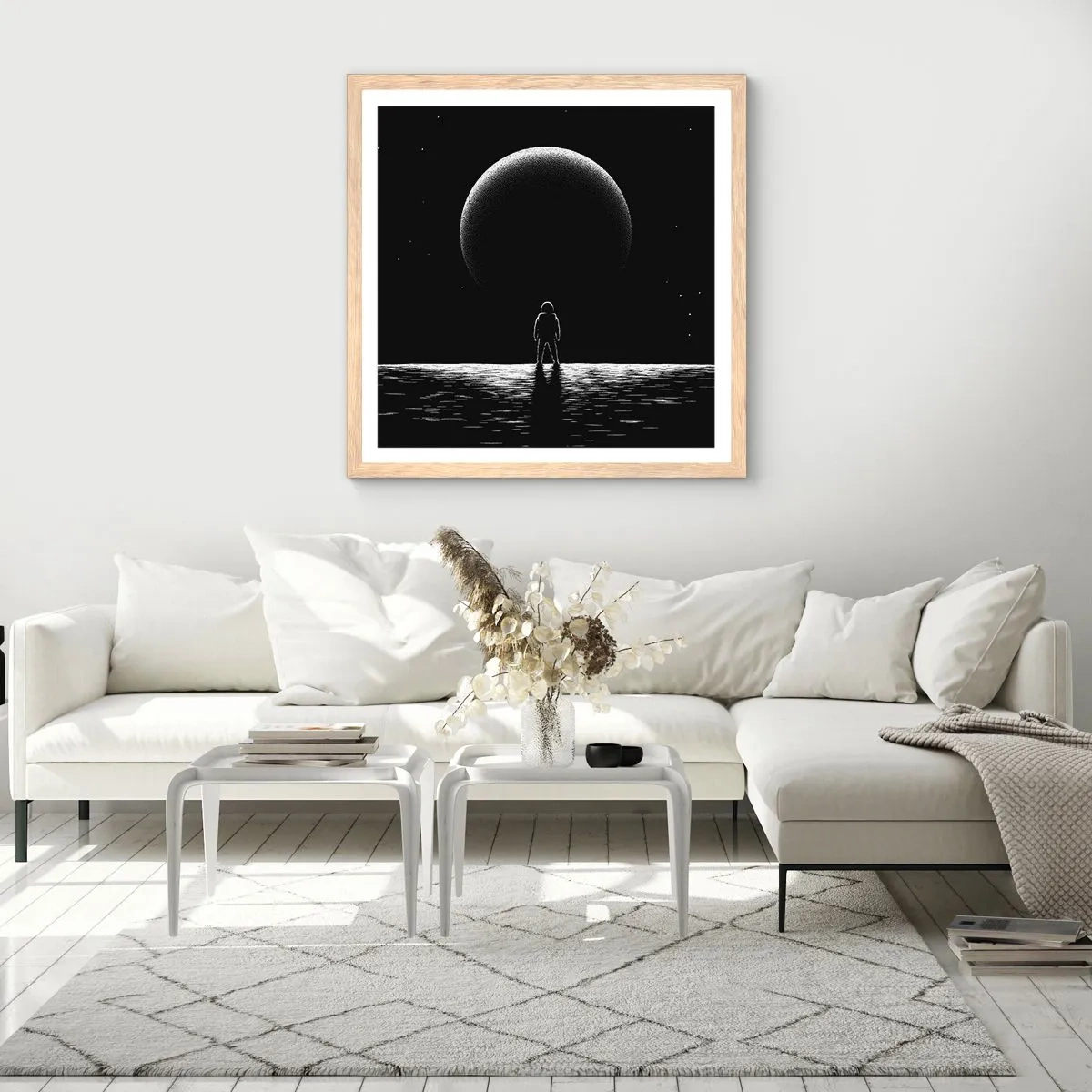 Póster en marco roble claro - Cara a cara - 50x50 cm