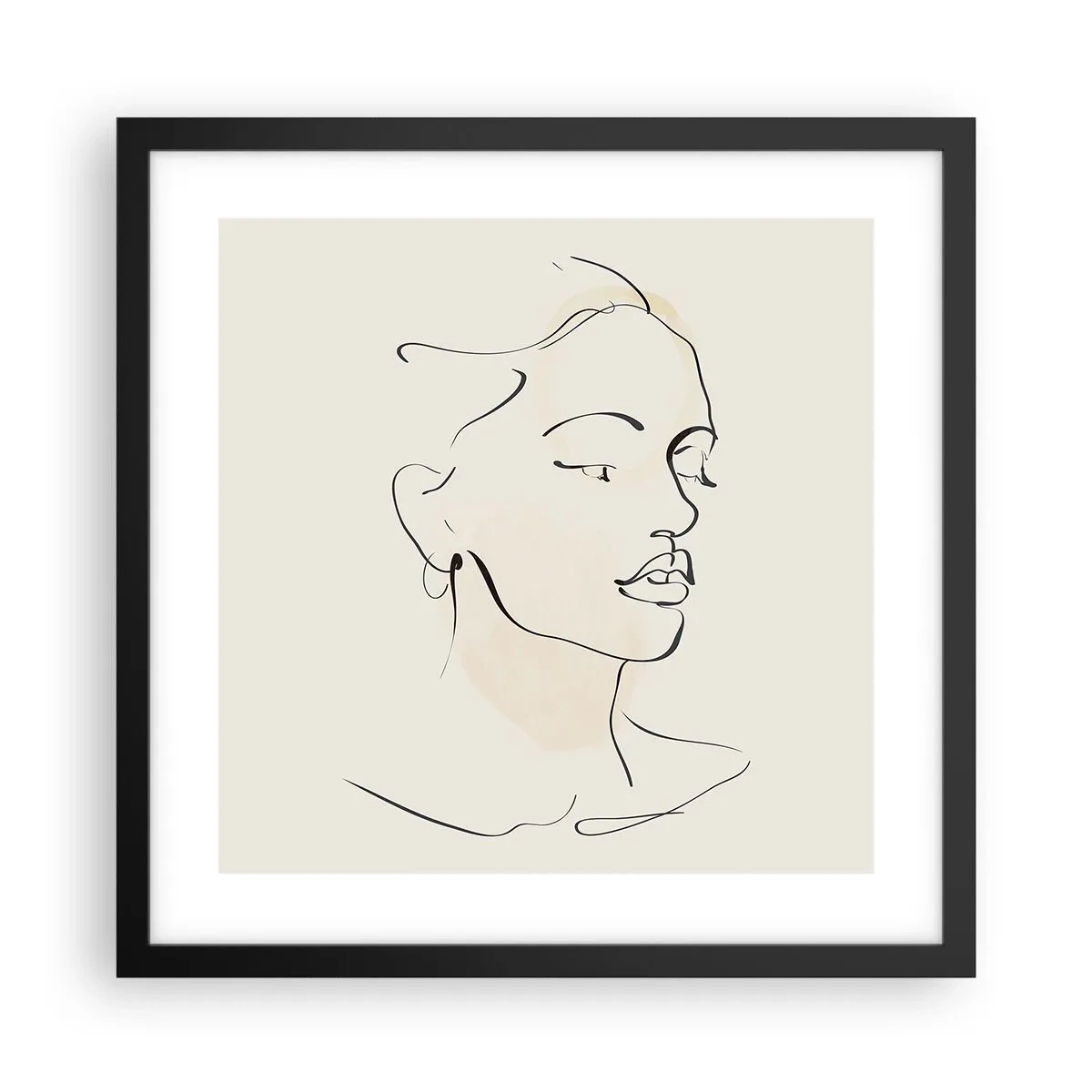 Póster en marco negro - Líneas que muestran seguridad - 40x40 cm