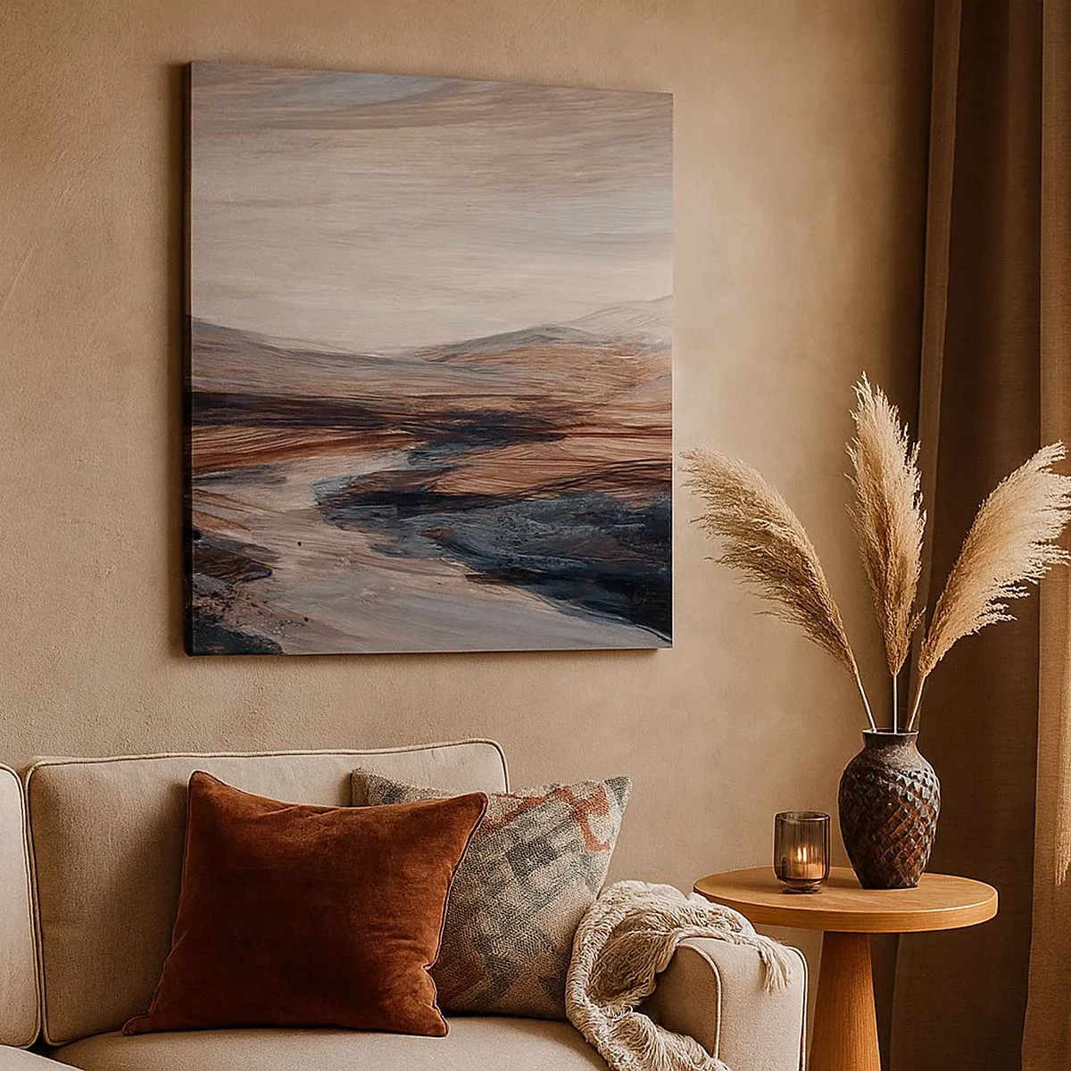 Cuadro sobre lienzo - Impresión de Imagen -  Valle apacible - 30x30 cm