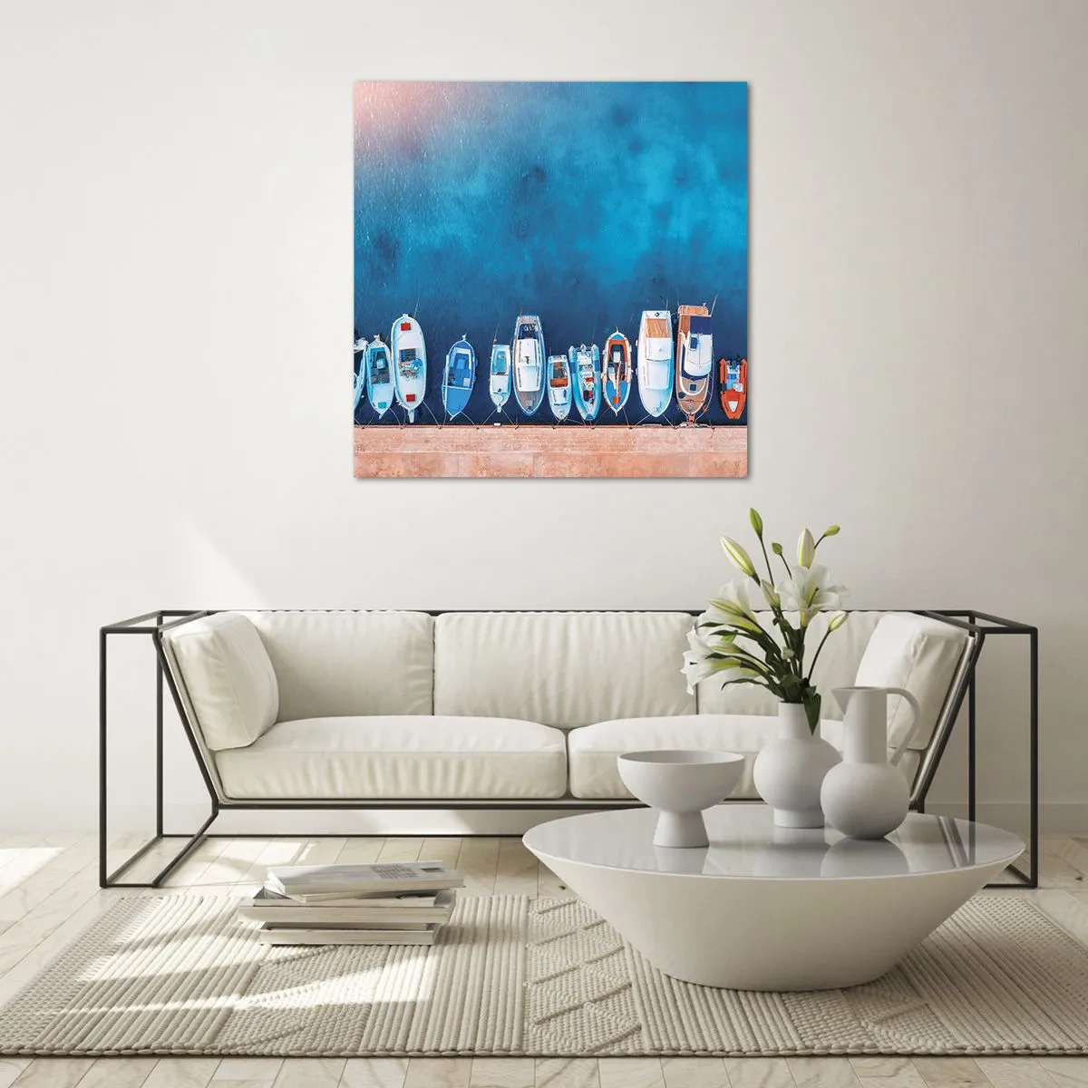 Cuadro sobre vidrio - Impresiones sobre Vidrio - En fila y a la espera - 70x70 cm