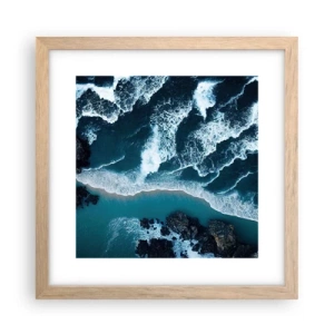 Póster en marco roble claro - Rodeadas por las olas - 30x30 cm