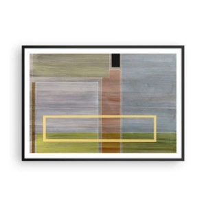 Póster en marco negro - Composición geométrica en colores pastel con rectángulos. - 100x70cm - Recto y tranquilo - Decoración de pared moderna para salón y dormitorio ARTTOR