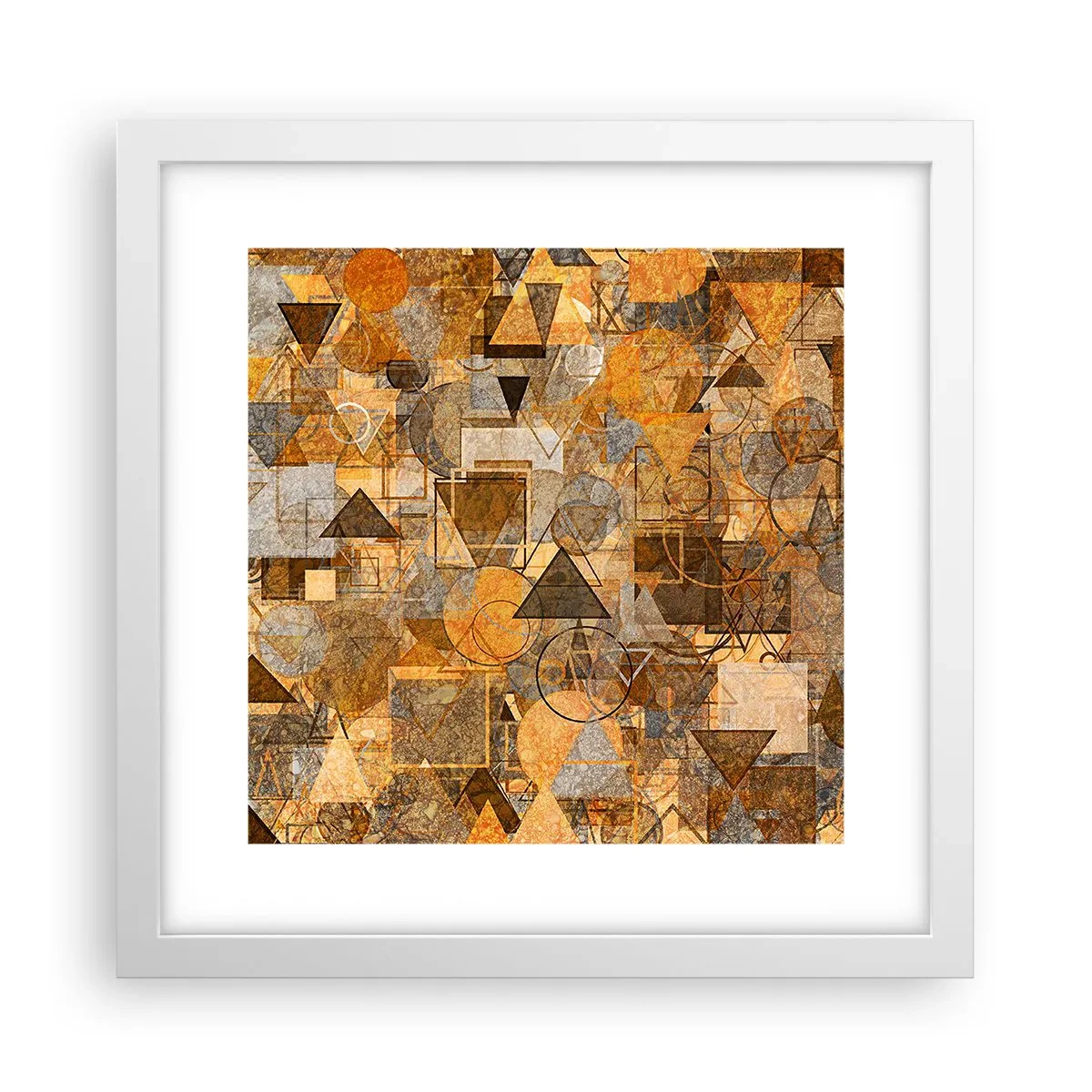 Póster en marco blanco - El mundo en formas - 30x30 cm