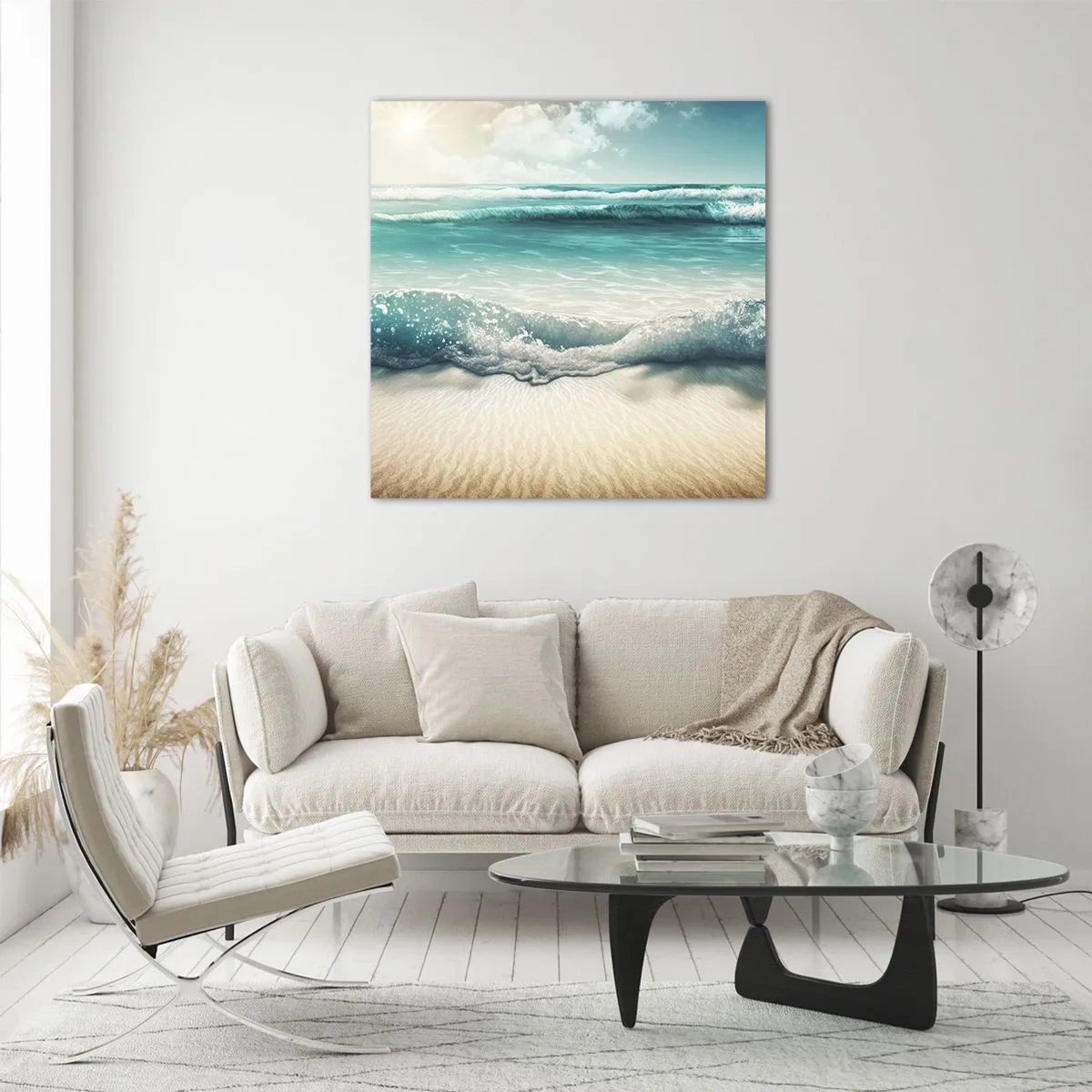 Cuadro sobre vidrio - Impresiones sobre Vidrio - Calma oceánica - 30x30 cm