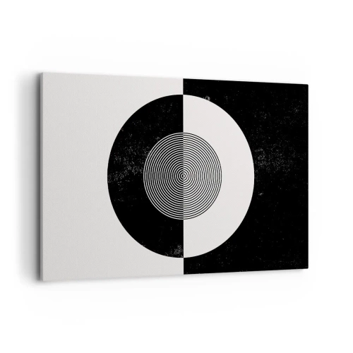 Cuadro sobre lienzo - Impresión de Imagen - Patrón gráfico en blanco y negro contrastante - 120x80cm - Armonía en blanco y negro - Decoración de pared moderna para salón y dormitorio ARTTOR