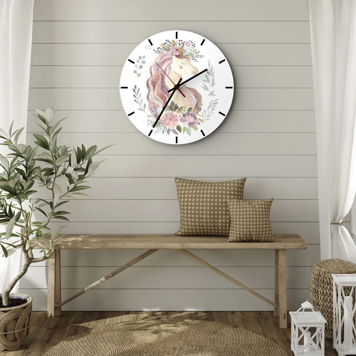 Reloj de pared - Reloj de vidrio - Una invitación al mundo de los cuentos de hadas - 40x40 cm