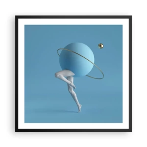 Póster en marco negro - Y los planetas se vuelven locos - 60x60 cm