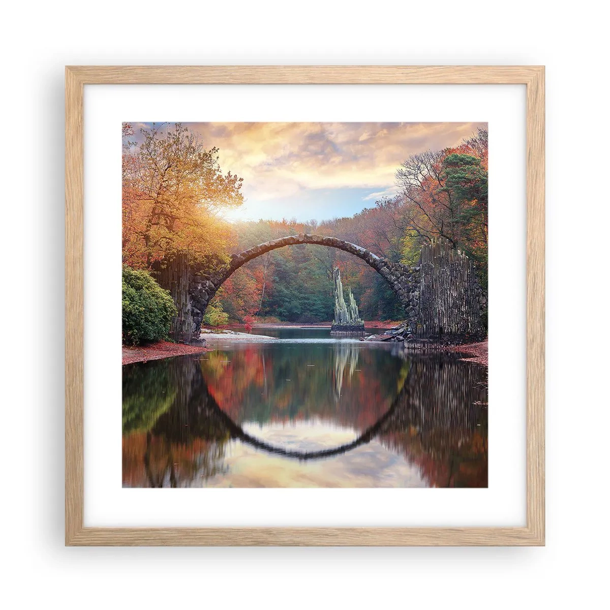 Póster en marco roble claro - Al otro lado del espejo - 40x40 cm