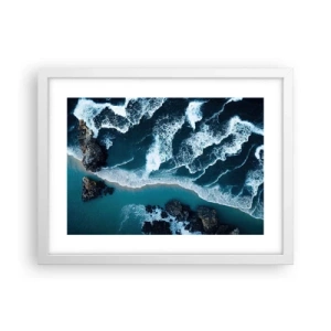 Póster en marco blanco - Rodeadas por las olas - 40x30 cm