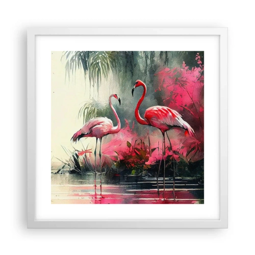 Póster en marco blanco - Una lección de encanto natural - 40x40 cm