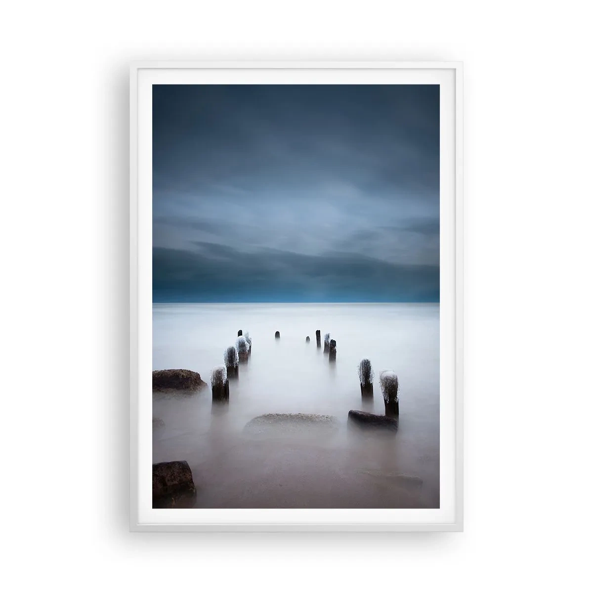 Póster en marco blanco - El lago del pensamiento - 70x100 cm