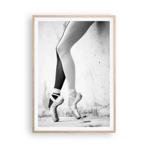 Póster en marco roble claro - Bailarina, ¡voila! - 70x100 cm