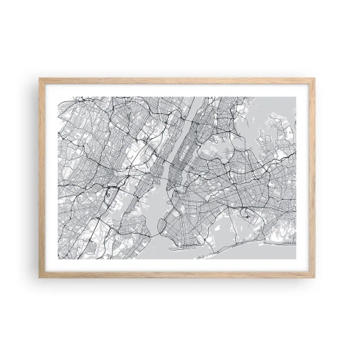 Póster en marco roble claro - Anatomía de una metrópolis - 70x50 cm