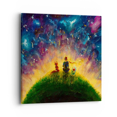 Cuadro sobre lienzo - Impresión de Imagen - Amor y amistad - lo único entero - 40x40 cm