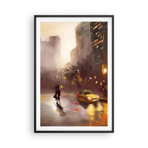 Póster en marco negro - En las luces de Nueva York - 61x91 cm